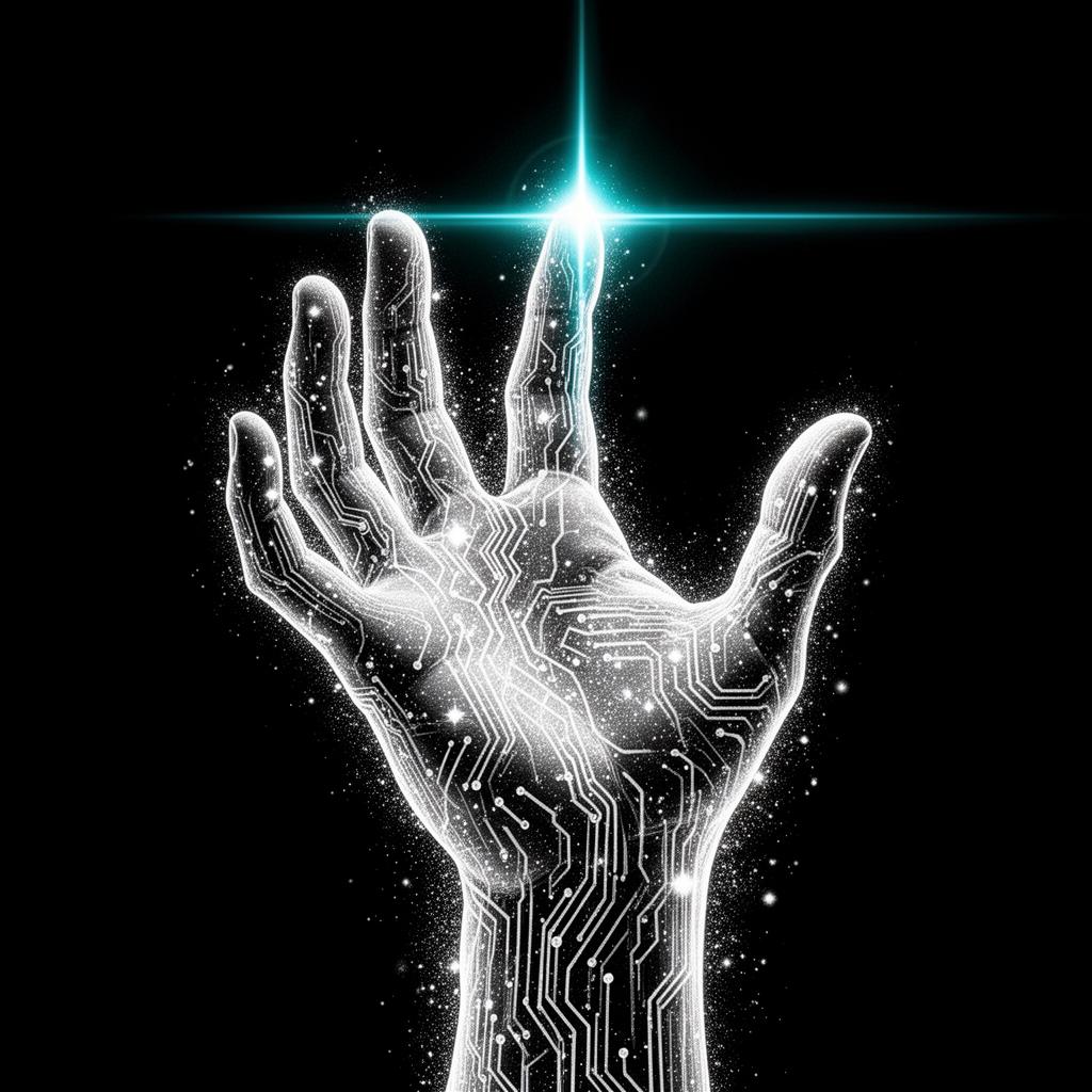 ART Robots — glowing circuit hand